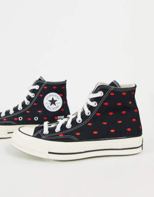 Converse Chuck 70 Hi Crafted With Love embroidered canvas sneakers in black