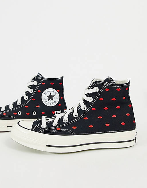 Converse Chuck 70 Hi Crafted With Love embroidered canvas sneakers in black  | ASOS