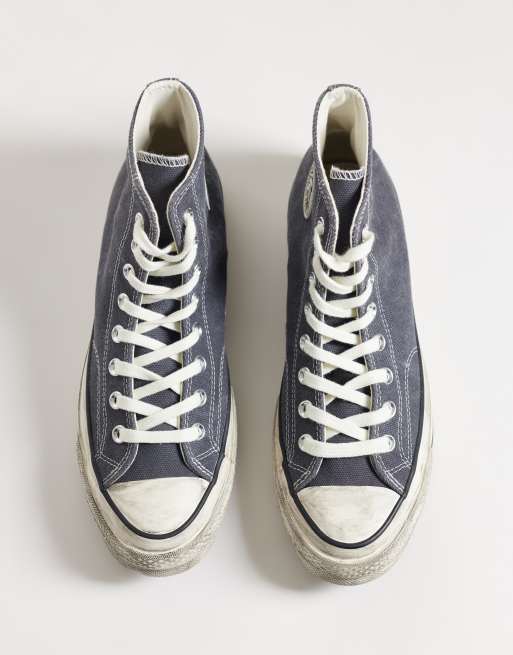 Converse Chuck 70 Hi distressed sneakers in zwart, 3 van 5