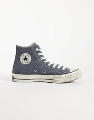 Converse Chuck 70 Hi distressed trainers in black