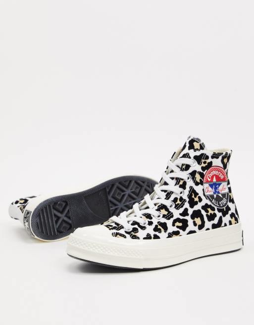 Converse Chuck 70 Hi flocked leopard print trainers