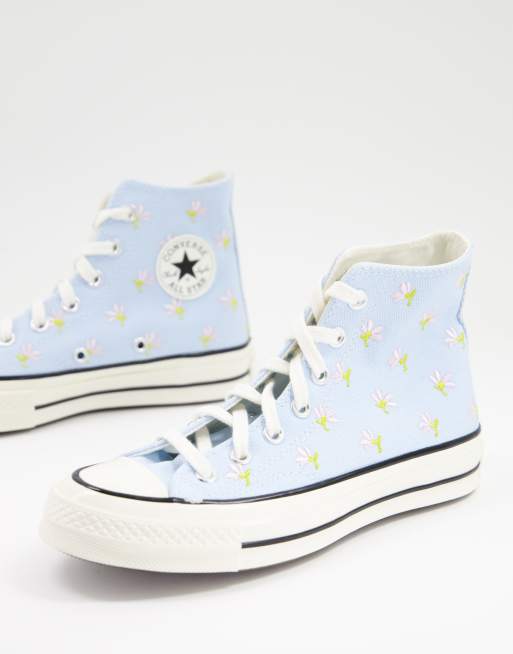 Converse Chuck 70 Hi Floral Embroidered Sneakers In Blue Asos 2782