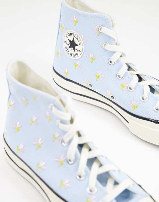 Blue store flower converse