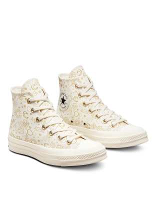 Cream and shop gold converse