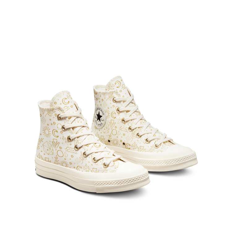 Converse Chuck 70 Hi Golden Mind all over print canvas sneakers in cream ASOS