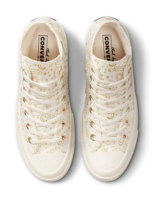 Converse blanche gold hot sale