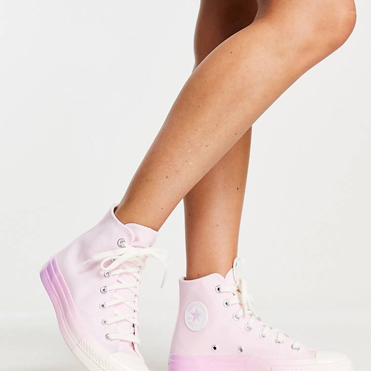Converse Chuck 70 Hi Gradient Heat ombre print canvas sneakers in pink foam  | ASOS
