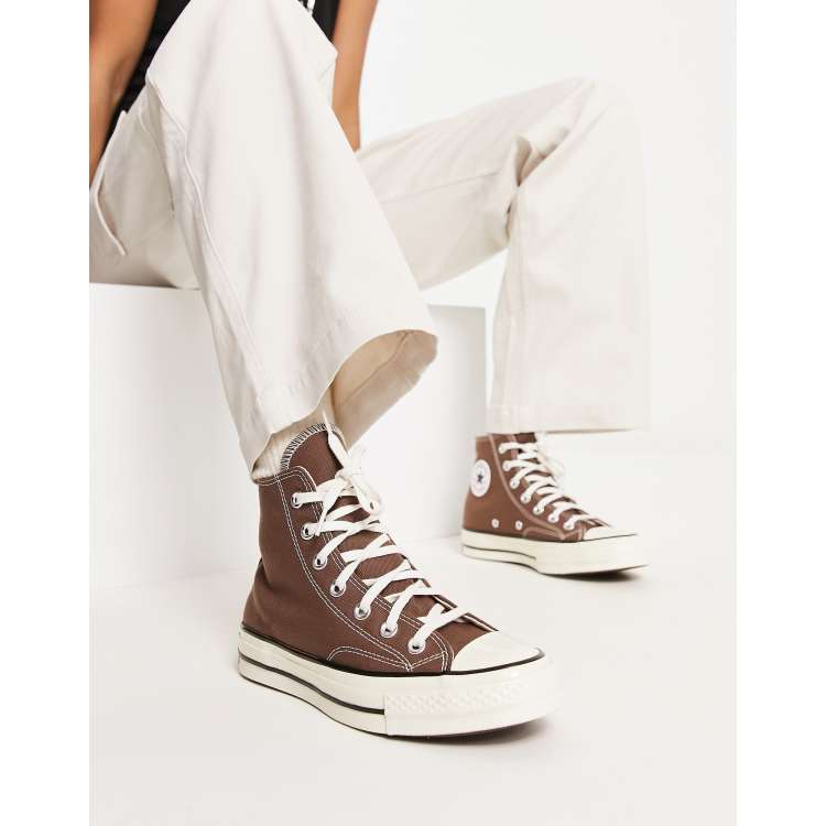 Brown store converse shoes