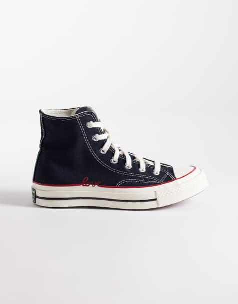 Converse - Chuck 70 Hi - Hoge sneakers met 'Love'-tekstdetail in zwart - view 1