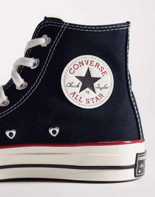 Converse - Chuck 70 Hi - Hoge sneakers met 'Love'-tekstdetail in zwart, 4 van 5