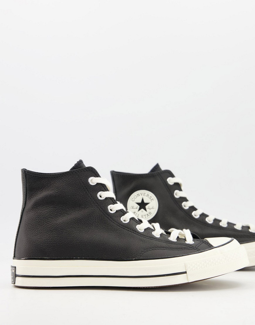 Converse Chuck 70 Hi Leather Sneakers In Black | ModeSens
