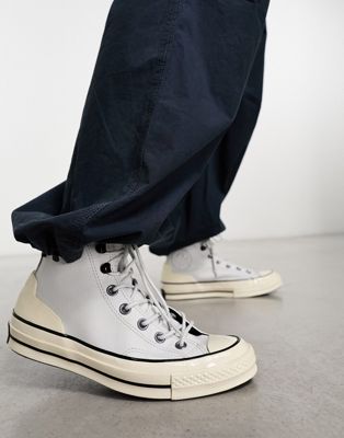 Converse Chuck 70 Hi leather trainers in white | ASOS