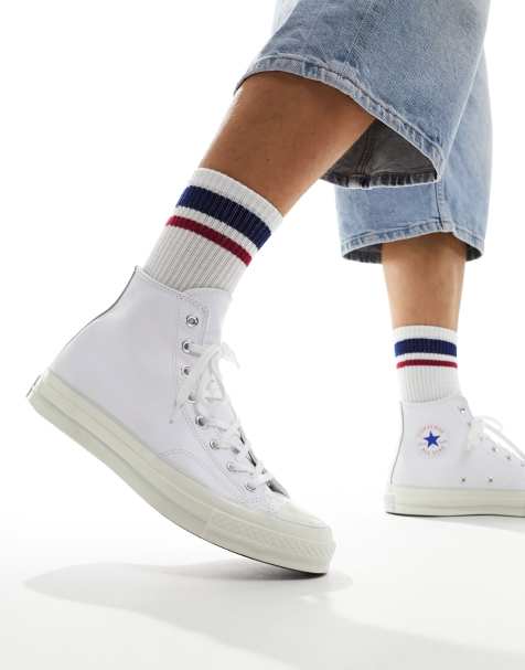 Converse – Chuck 70 Hi – Leder-Sneaker in Weiß - view 1