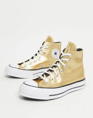 shiny gold converse