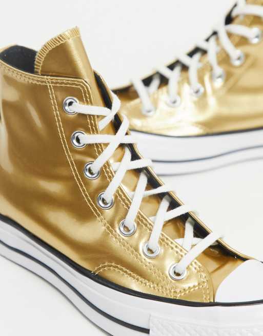 Womens gold converse clearance trainers