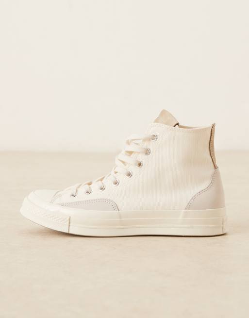 Converse – Chuck 70 Hi – Naturvita sneakers i blandat material, 2 av 5