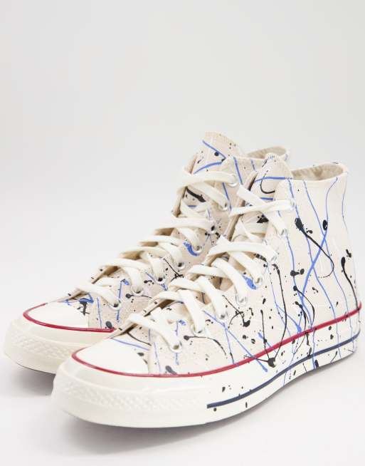 splatter converse high tops