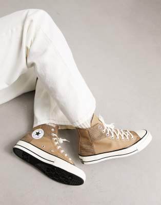 beige high top converse