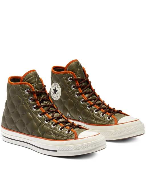 Converse Chuck 70 Hi quilted sneakers in field surplus ASOS