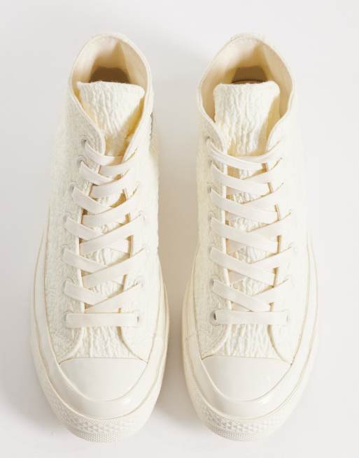 Converse Chuck 70 Hi - Råhvide sneakers med krøllet detalje, 3 af 5
