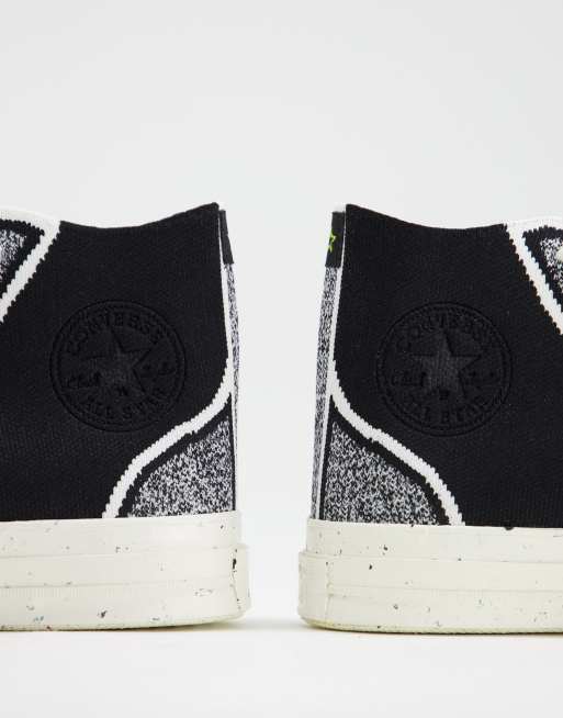 Converse Chuck 70 Hi Renew knit sneakers in black white |