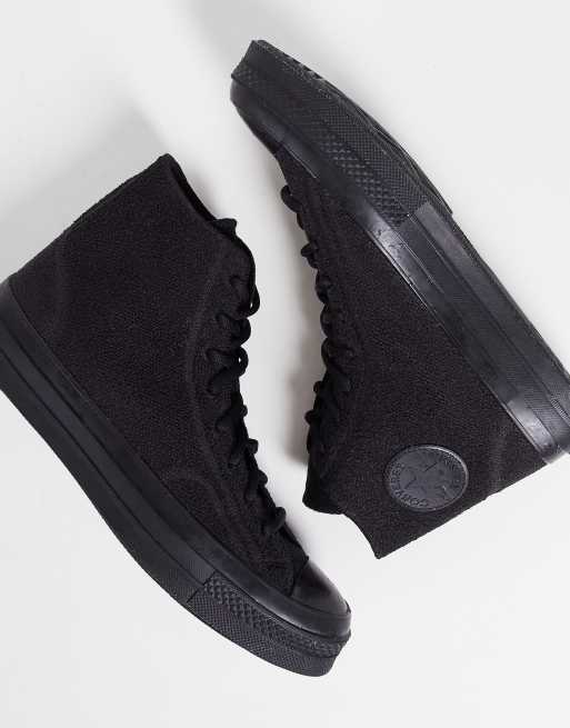 Converse Chuck 70 Hi Renew Knit sneakers in triple black | ASOS