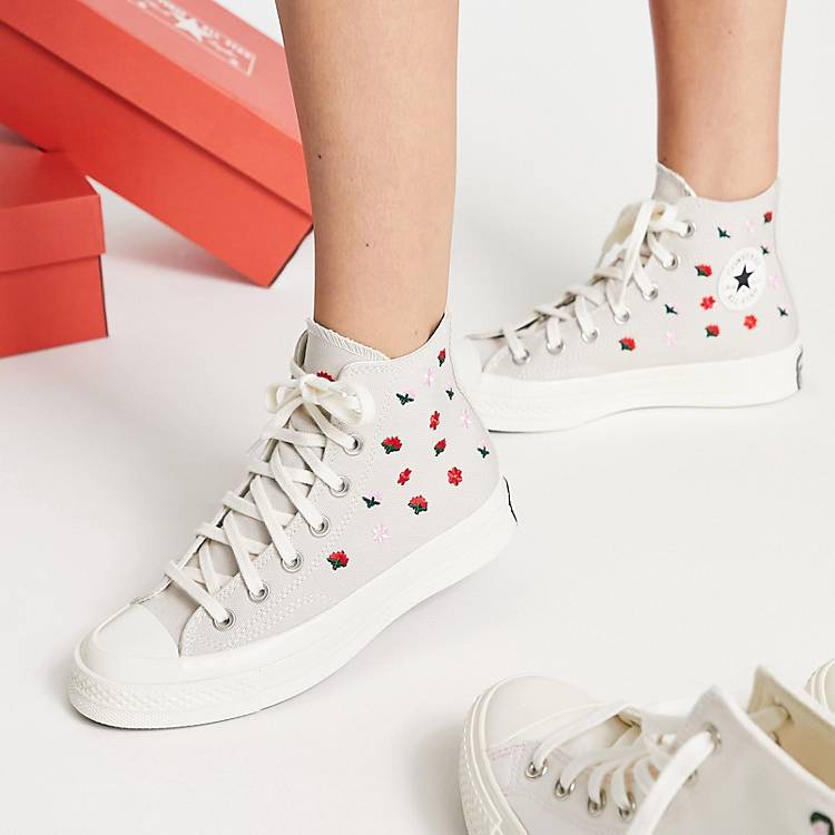 Converse Chuck 70 Hi Return To Festival embroidered canvas sneakers in  desert sand | ASOS