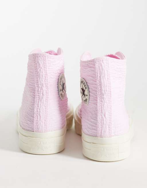 Converse – Chuck 70 Hi – Różowe marszczone buty sportowe za kostkę, 2 z 5