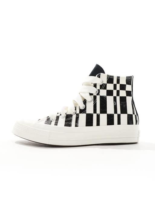 Converse - Chuck 70 Hi - Skakternede sneakers i sort og hvid, 2 af 5