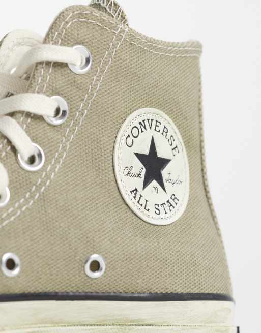 Converse Chuck 70 Hi slitna sneakers i grön, 4 av 5