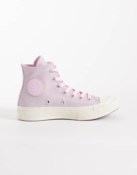Converse – Chuck 70 Hi – Sneaker aus Wildleder mit Schlangenmuster in Rosa - view 1