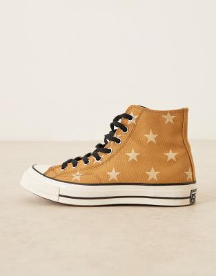 Chuck 70 Hi - Sneaker in Braun mit Sternenmuster-Brown Brown 45