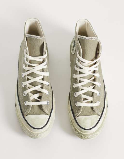Converse Chuck 70 Hi Sneaker in Grün im Used-Look, 3 von 5