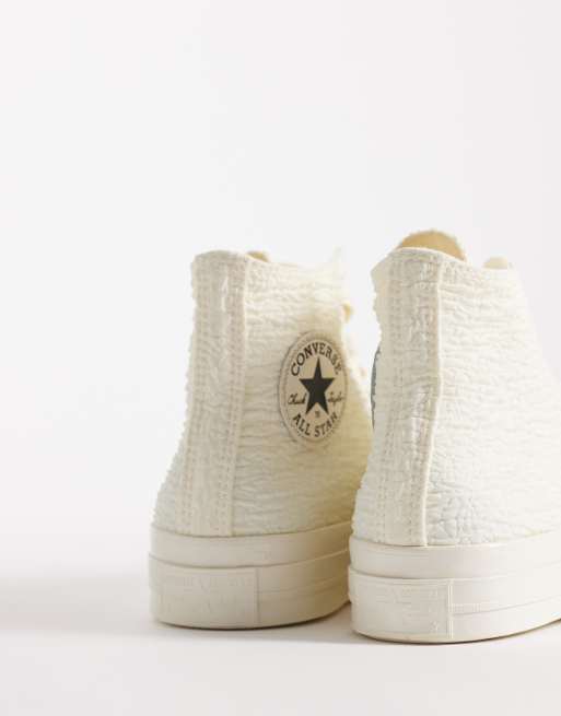 Converse – Chuck 70 Hi – Sneaker in Wollweiß mit Details mit Knitterstruktur, 2 von 5