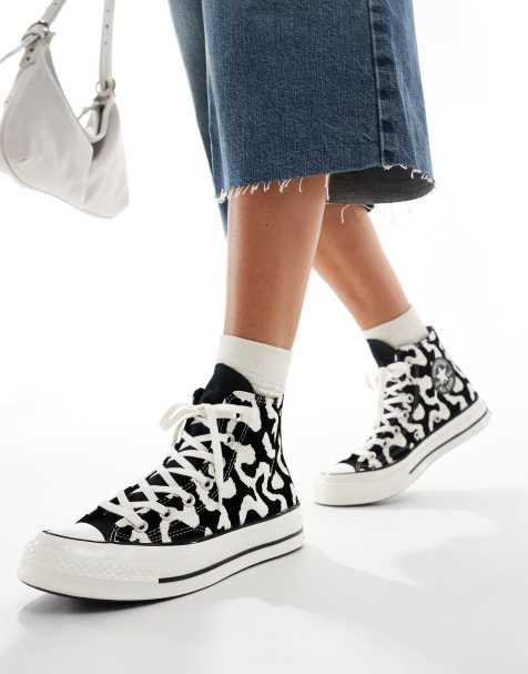 Converse – Chuck 70 Hi – Sneaker mit Kuhfellmuster in Schwarz und Weiß - view 1