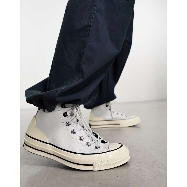 Converse alte bianche pelle outlet