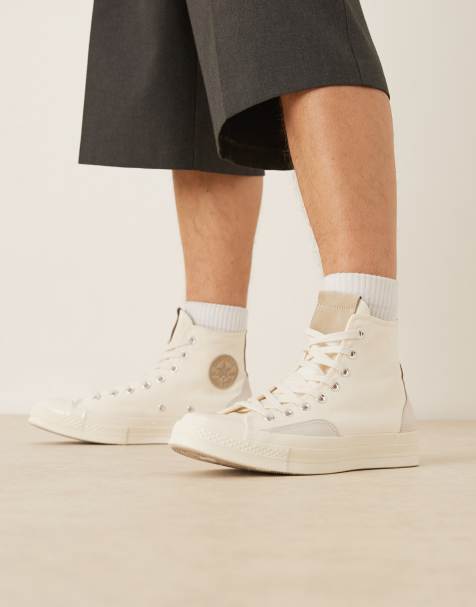 Converse - Chuck 70 Hi - Sneakers alte bianco sporco con materiali misti - view 1