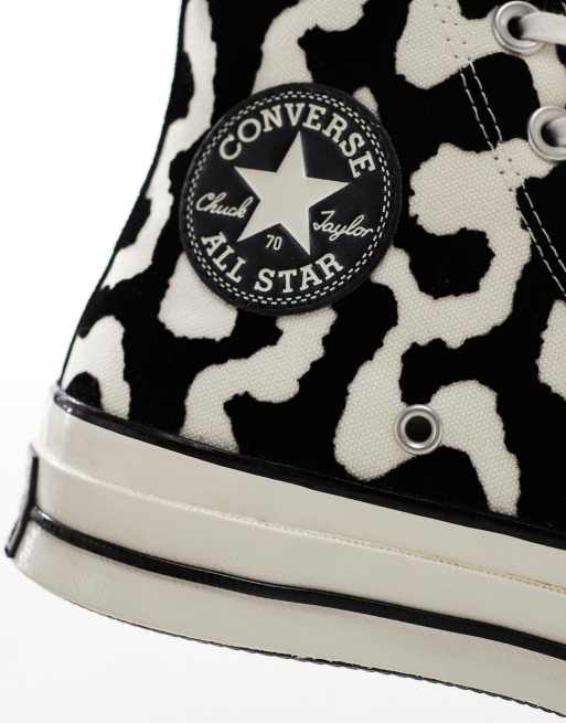 Converse Chuck 70 Hi Sneakers alte nere e bianche con stampa zebrata