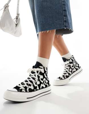 Converse Chuck 70 Hi sneakers in black and white zebra print