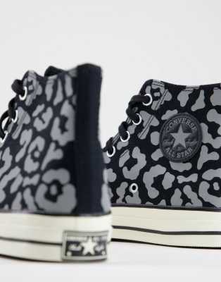 leopard print and black converse