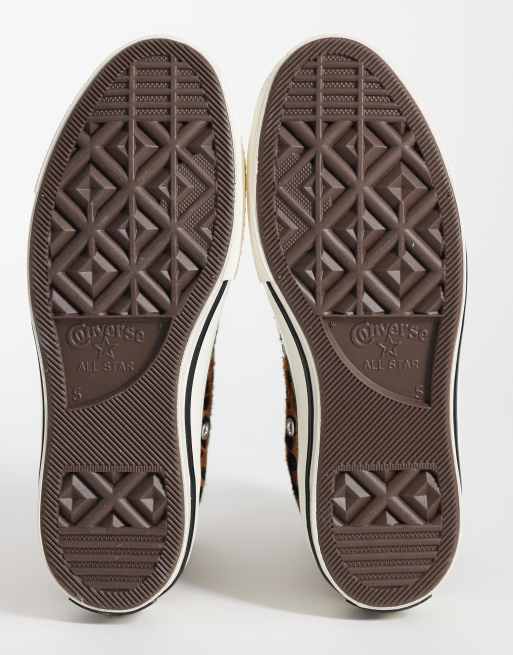 Converse Chuck 70 Hi Sneakers in brown leopard print, 5 of 5