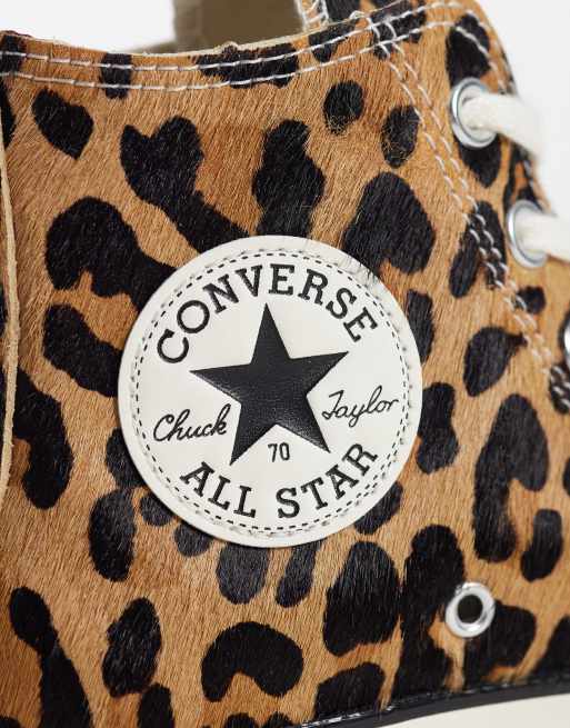 Converse Chuck 70 Hi sneakers in brown leopard print, 4 of 5