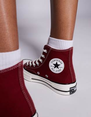 Converse Chuck 70 HI sneakers in burgundy | ASOS