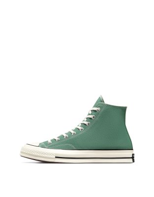 Converse Logo Decorated High-top Board Shoes In Green