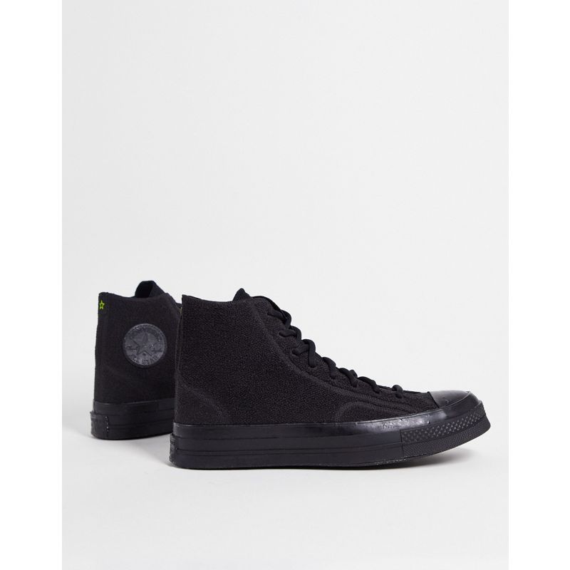 Uomo Scarpe Converse - Chuck 70 Hi - Sneakers in maglia testurizzata nera con suola vulcanizzata