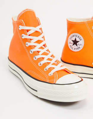 neon orange converse low tops