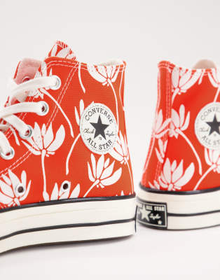 red chuck 70 high sneakers