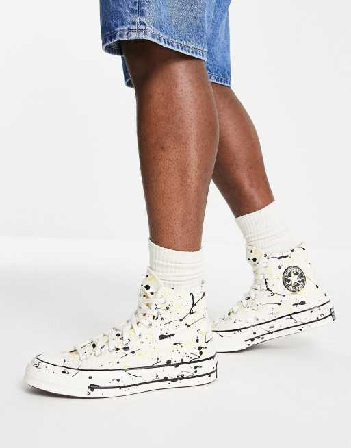 Converse - Chuck 70 Hi - Sneakers met verfspetters in wit