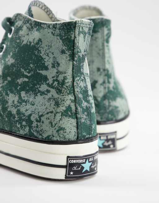 Converse - Chuck 70 Hi - Sneakers van jacquardstof met textuur in groen, 3 van 4