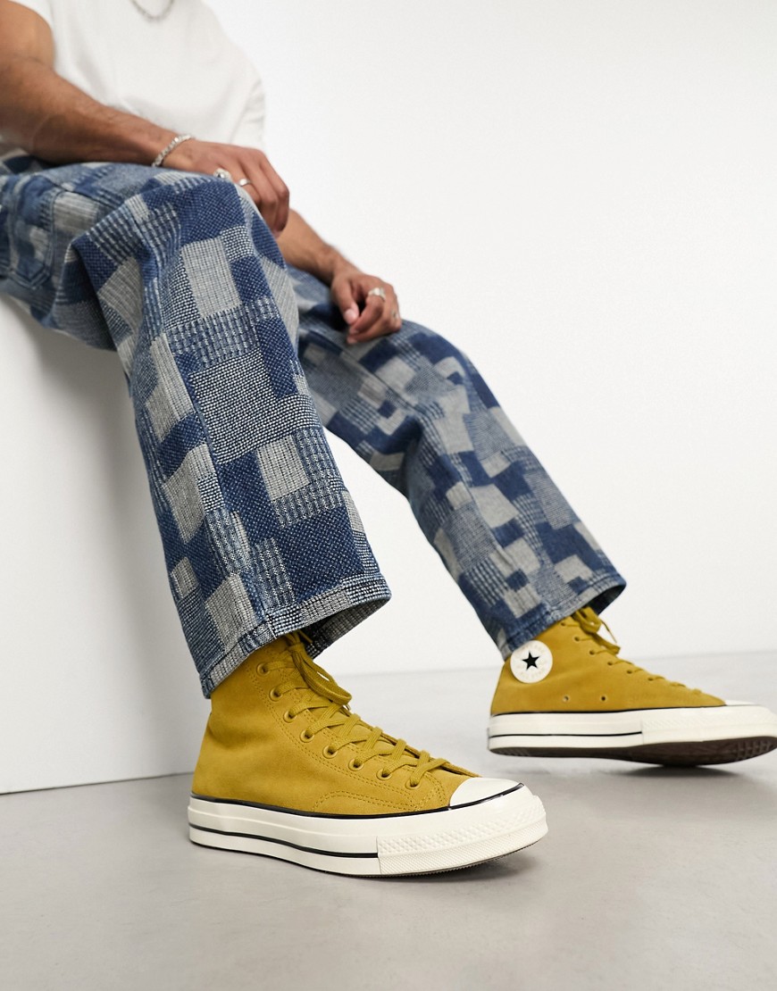 Converse Chuck 70 Hi Suede Sneakers In Mustard-yellow